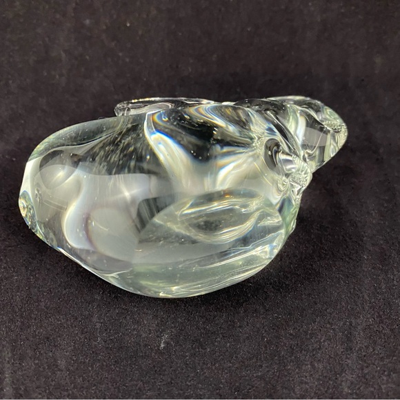 Vintage Clear Glass Bunny Rabbit Figurine Paperweight - Picture 5 of 7